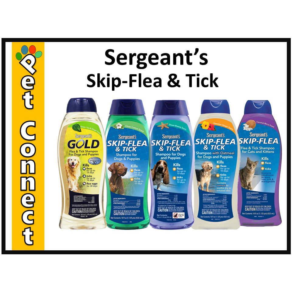 Sergeant's Skip Flea & Tick Shampoo GREEN, BLUE, OATMEAL, GOLD (18oz) Sergeants Dog Anti Tick