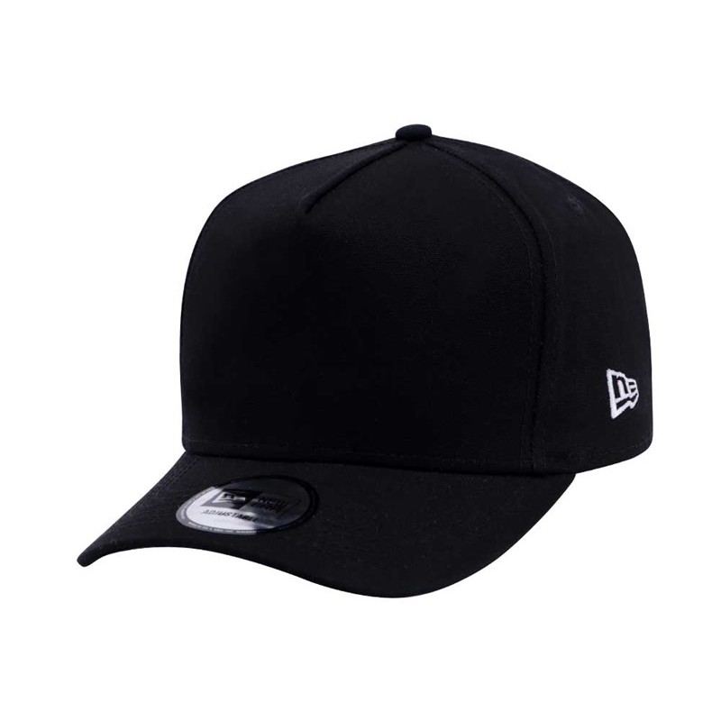 new era plains black 9forty d frame cap essential