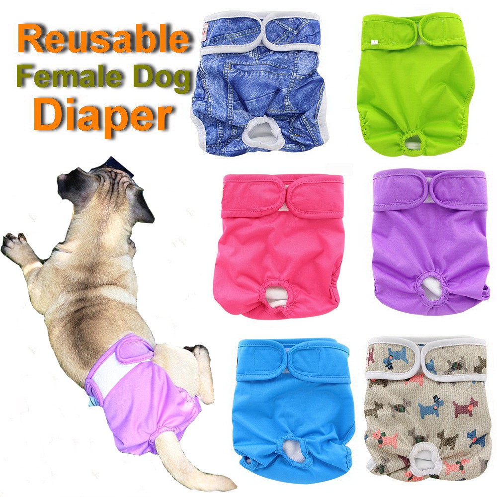 Washable Diaper Dog Wrap Reusable Female Dog Waterproof Diapers Clothes ...