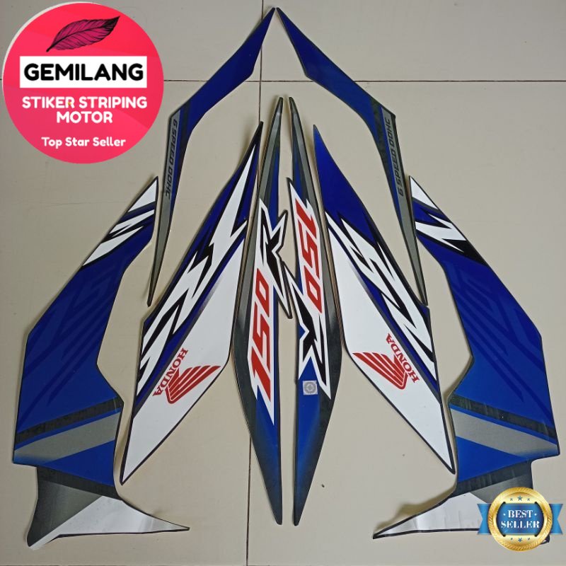 PUTIH Striping Sticker Decal list Honda Sonic 150 R RS 2018 2019 Blue ...