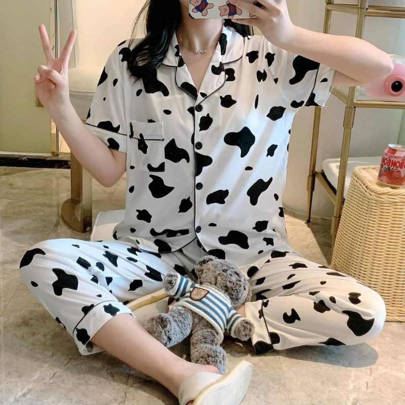 Cow&snoppy Sleepwear Shortsleeve Pajama Set Polycotton Maliit Sizing 