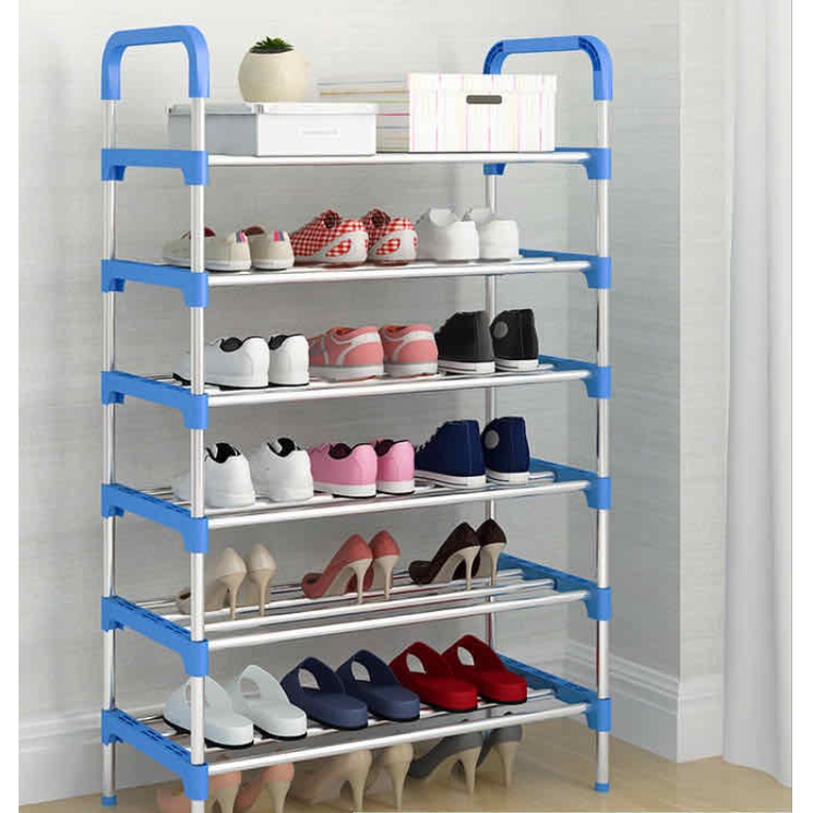 Multi-layer Shoe Rack Assembly Stackable Plastic Shoe Shelf Space