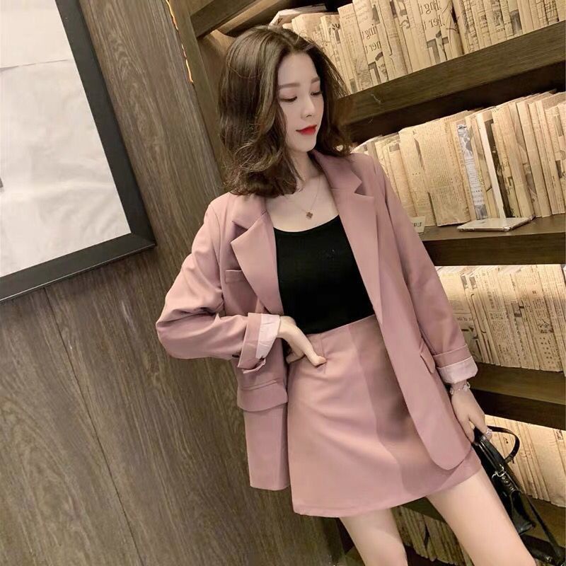 Suit Two Piece Korean Version Jacket Girls Classy Slimmer Look Girl