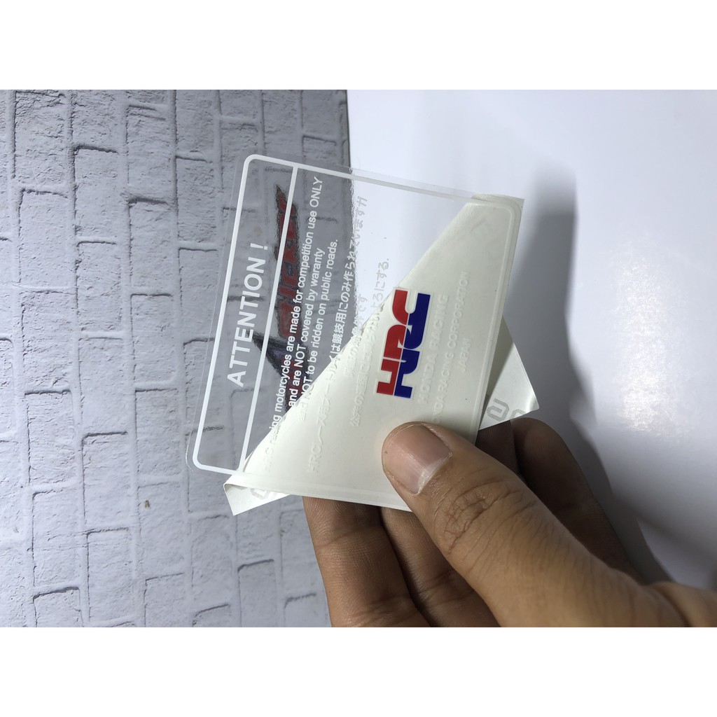 Transparent Warning Attention HRC Japan Sticker | Shopee Philippines