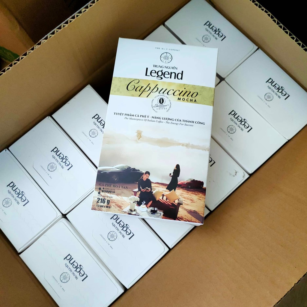 Trung Nguyen Legend Cappuccino Hazelnut or Mocha Flavor (12 sachet x ...