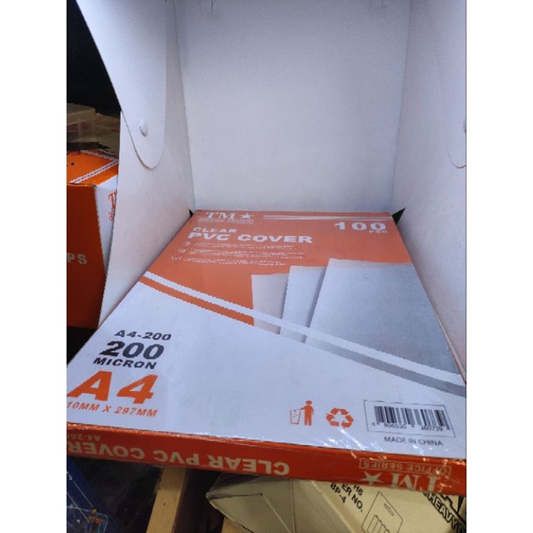 TM Clear PVC Cover (100 pieces) 200 micron A4 or Long size | Shopee ...