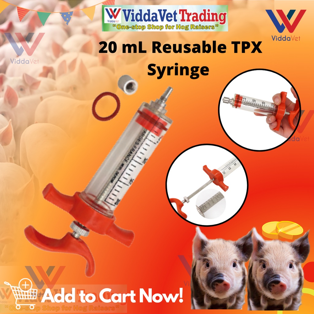 20 ml Capacity Veterinary Syringe for animals pets farm poultry