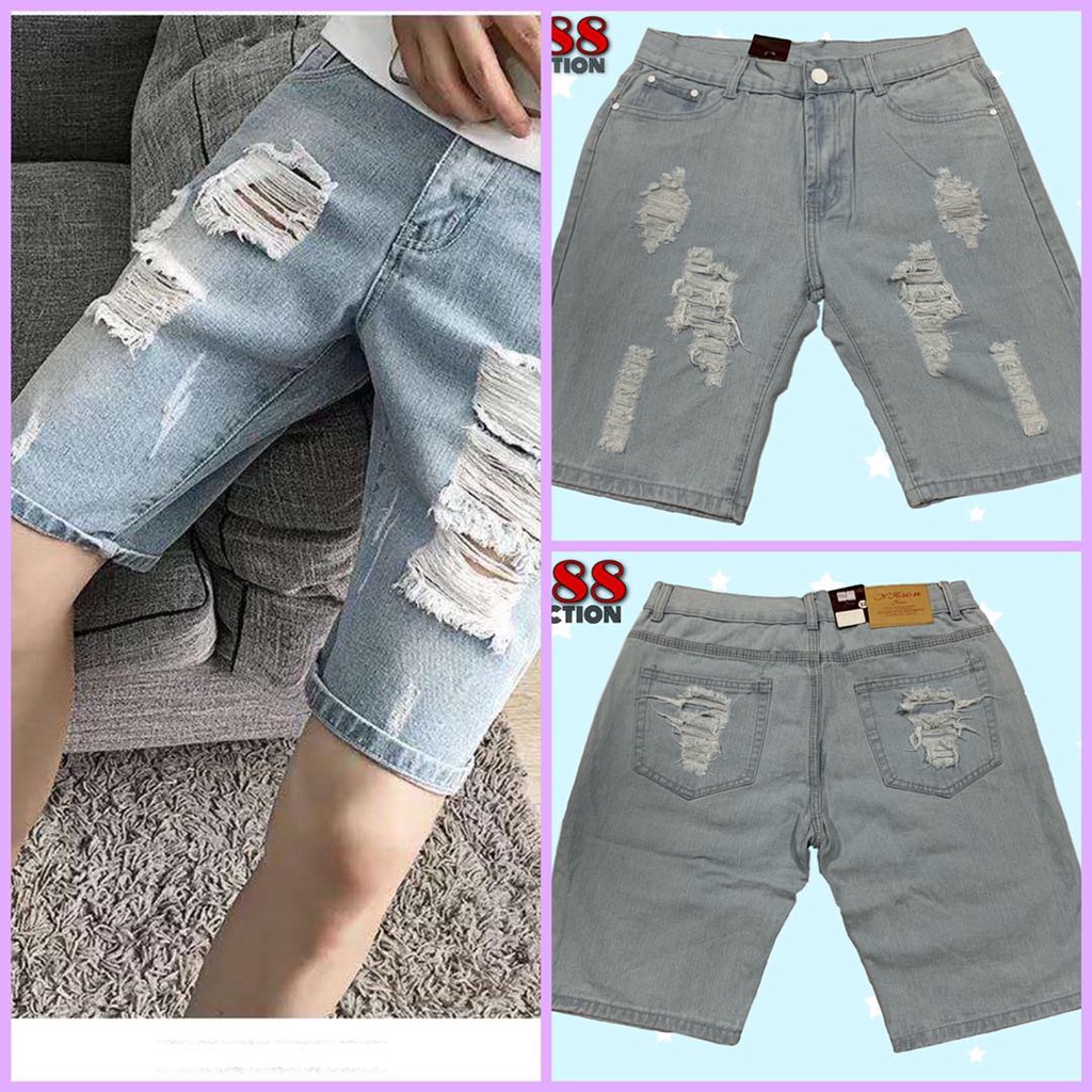 Mens Tattered Maong shorts (5968) | Shopee Philippines