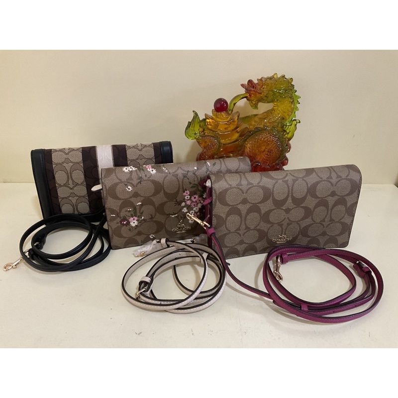 Original Coach Anna Foldover Crossbody Clutch In Signature Canvas