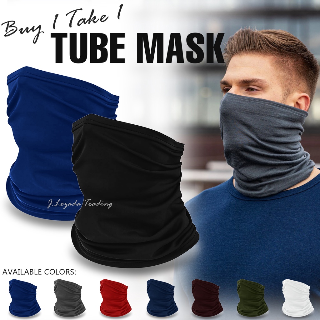 BUY 1 TAKE 1 PLAIN TUBE MASK FOR MEN & WOMEN - Facemask, Bandana ...