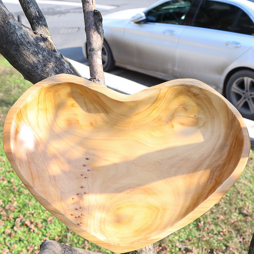 New load New Design Heartshaped Solid Wood Ashtray Irregular Round