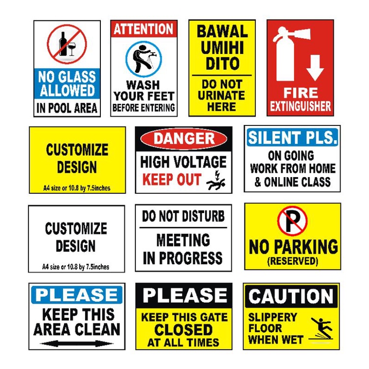 PVC Plastic signage for establishments wall signage signage fire ...