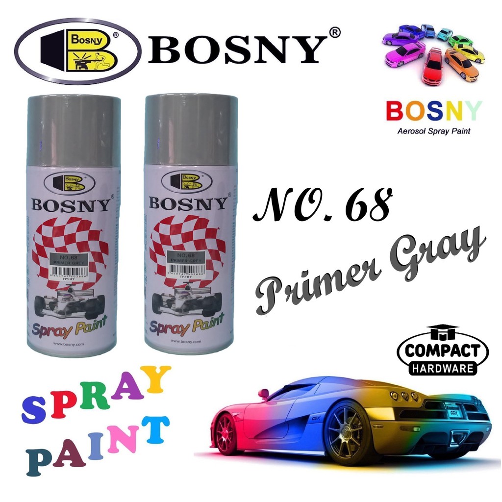 Bosny Spray Paint No. 68 Primer Gray 100 Original Shopee Philippines