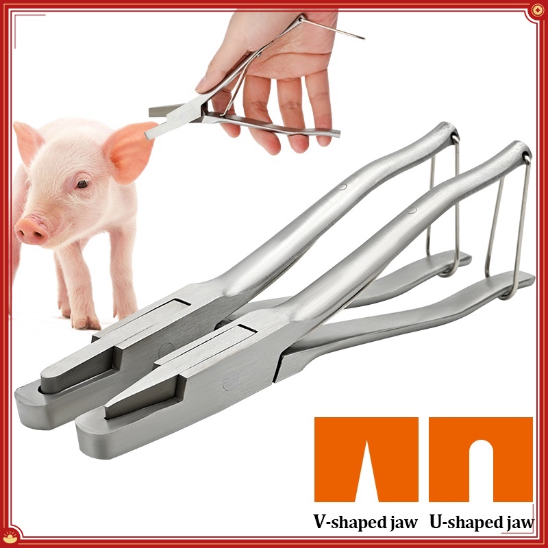 【High Quality】Pig Ear Notching Plier V-shaped U-clip Pliers Stainless ...