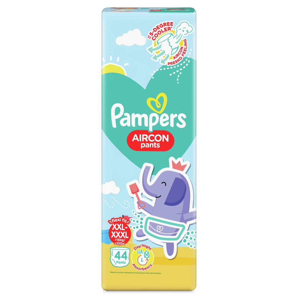 Pampers Aircon Diaper Pants Extra Extra Large (XXL) 44s Shopee