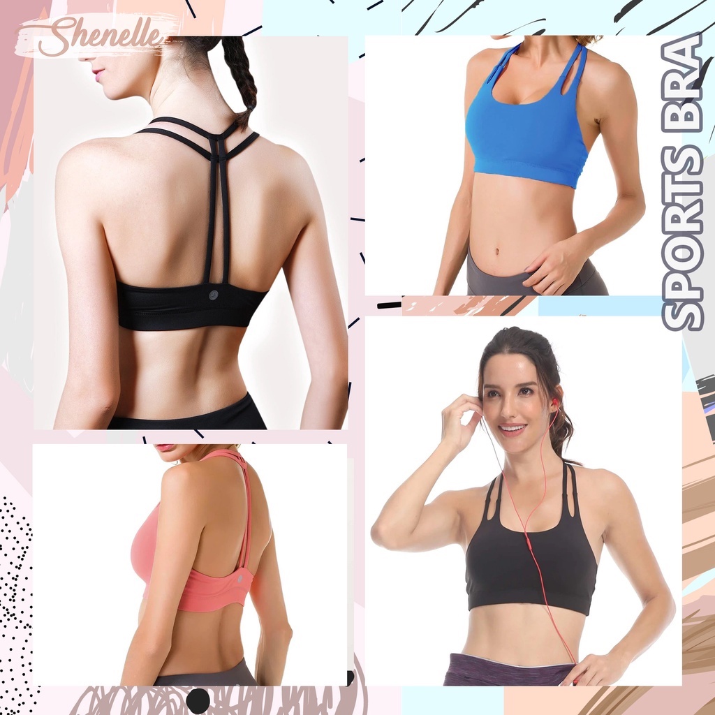 Padded DoubleT Back Sports Bra for Women Yoga Gym (XS to XL) Shopee