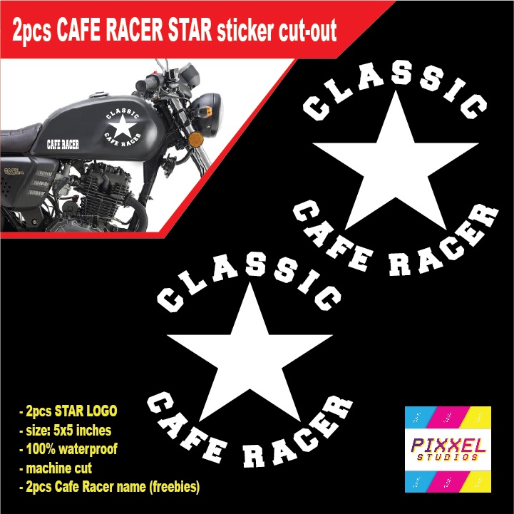 Classic Cafe Racer Star Logo for KEEWAY Tank Sticker (2pcs per order ...