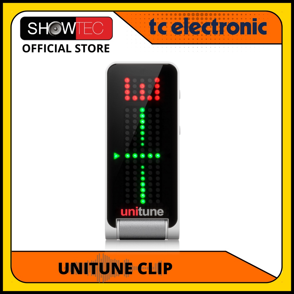 TC Electronic UNITUNE CLIP NOIR Headline Black Clip-On Tuner With Strobe And Chromatic Modes And 108 LED Matrix Display For Uncompromised Tuning Quality
