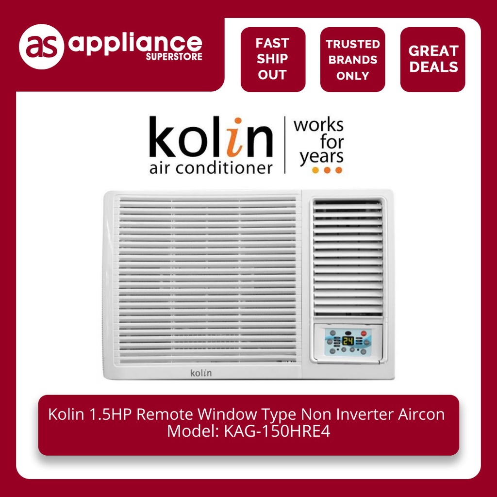 Kolin 1.5HP Remote Window Type Non Inverter Aircon KAG150HRE4 Shopee