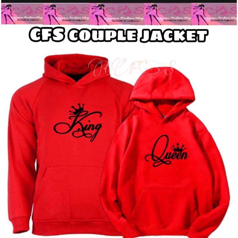 COUPLE JACKET PULLOVER HOODIE King Queen pares na Shopee Philippines