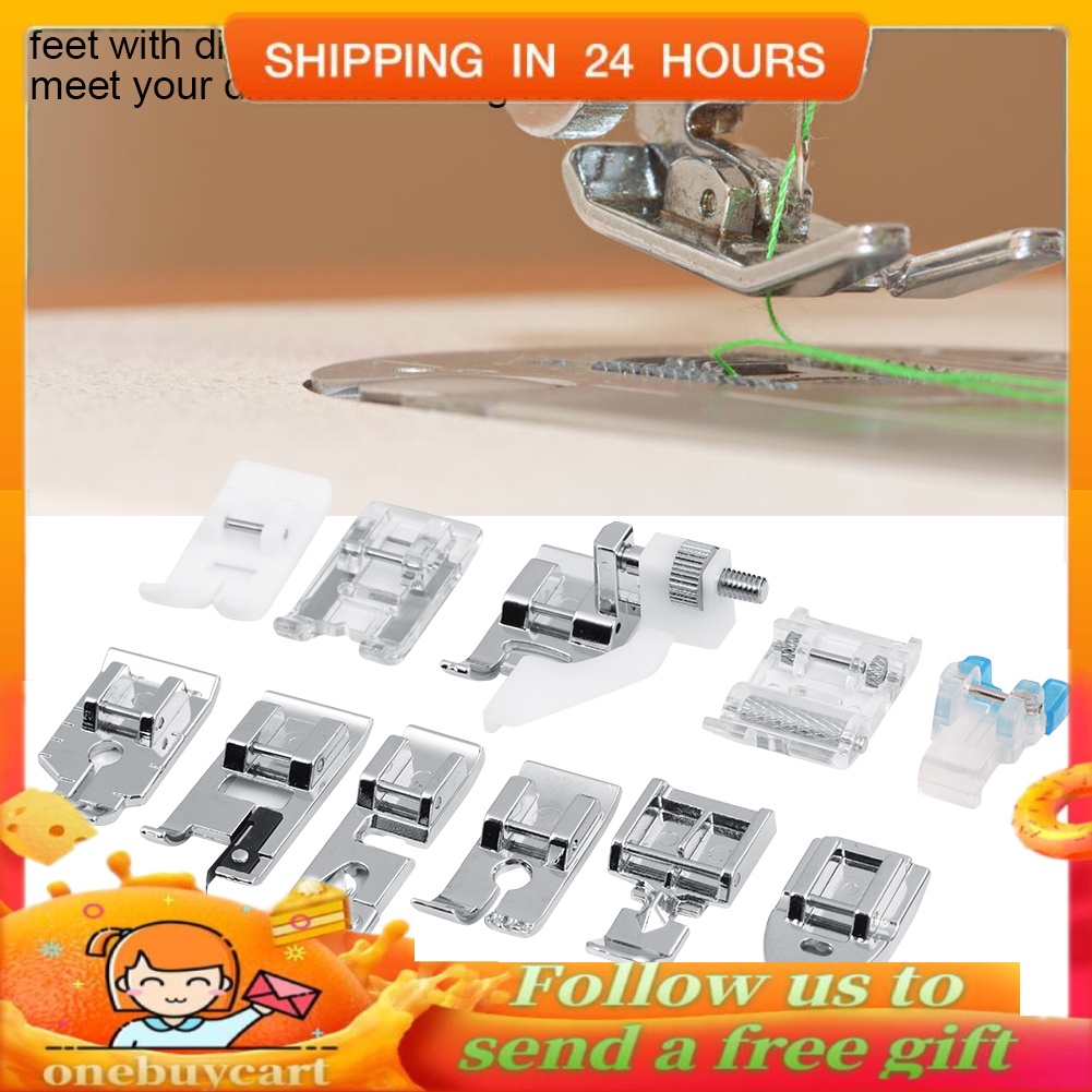 [Ready Stock]11pcs/set Sewing Machine Zipper Walking Foot Presser Feet