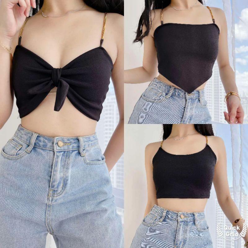 COD DVX CropTop - Janelle #7030 Chain Strap Spaghetti Strap Plain Tube ...