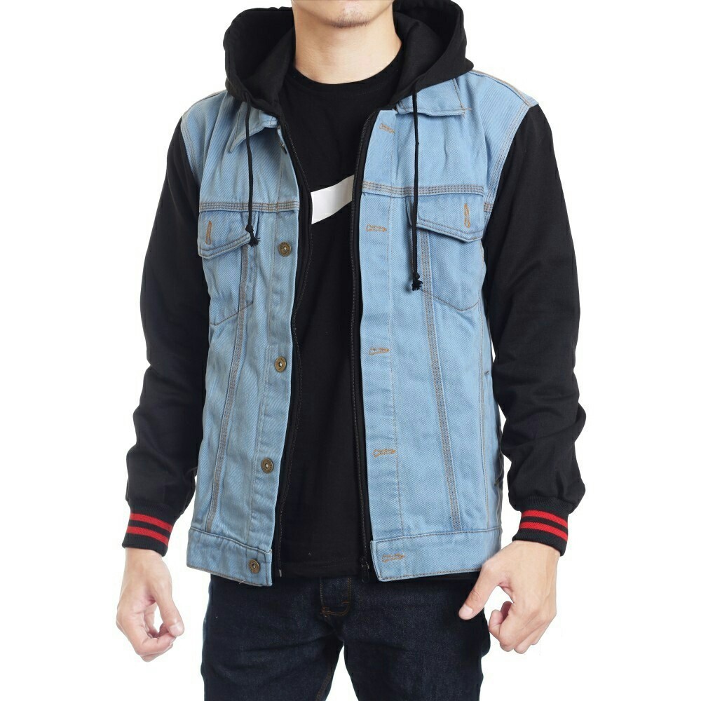 Denim jacket with discount hoodie for boys