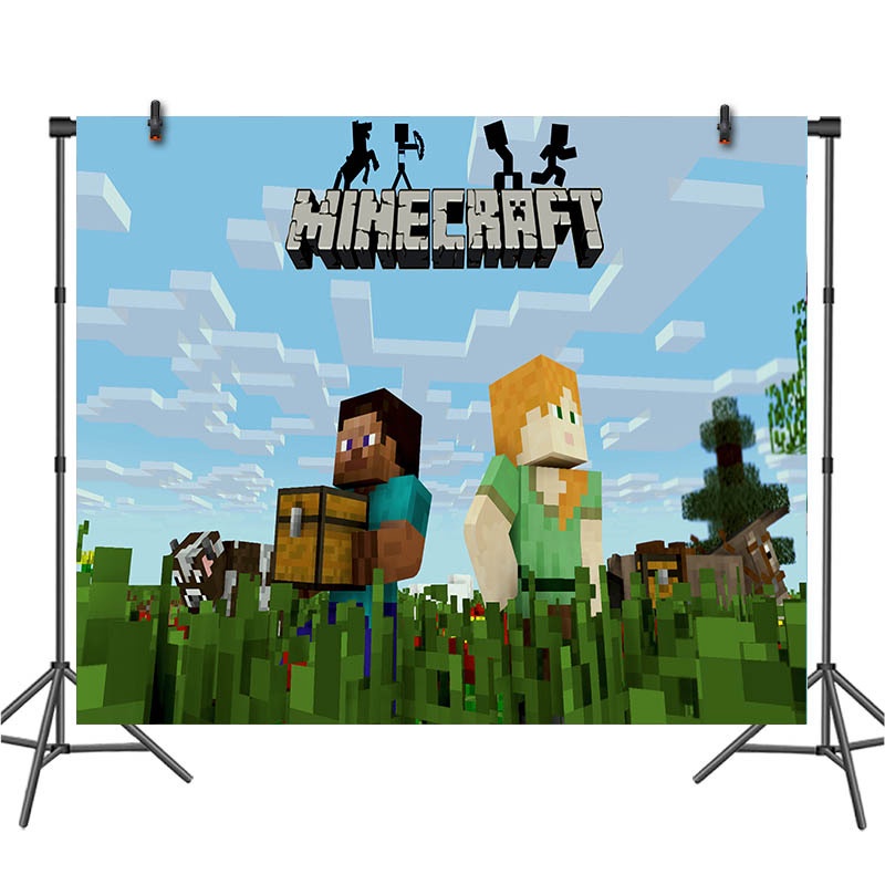 Minecraft Birthday Party Background Decoration Children's Room Living ...
