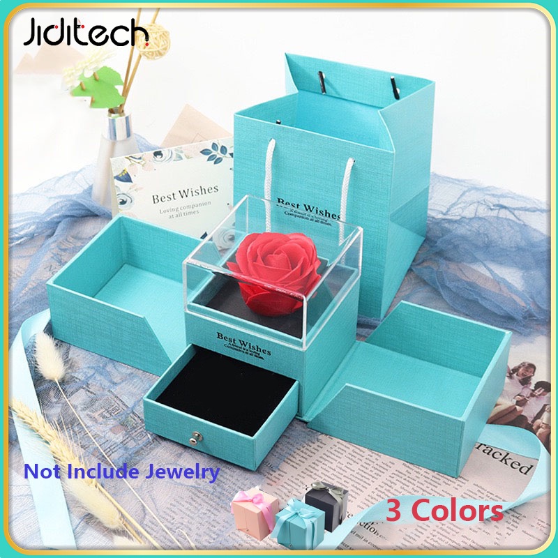 Jiditech Jewerly Gift BOX Preserved Fresh Flower /Valentine's Gift ...