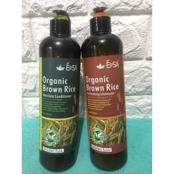 Epsa Organic Brown Rice Shampoo and Conditioner Set 550ml | Shopee ...