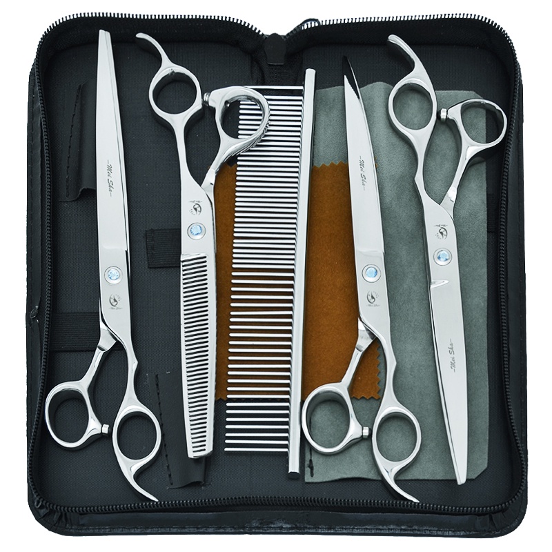 8.0" Big Pets Gromming Scissors Dogs Up Down Curved Shears Steel Sharp