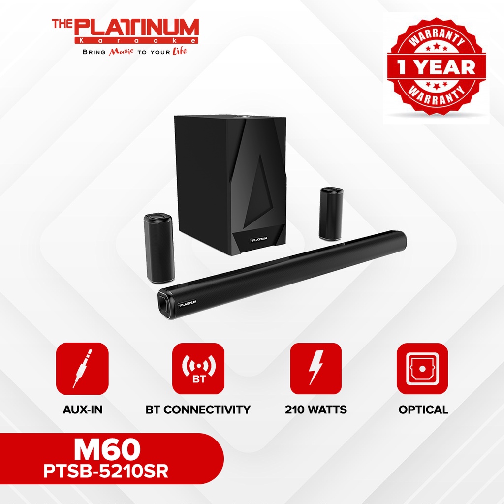 Platinum Karaoke M60 Soundbar with 5.1 Speaker Shopee Philippines