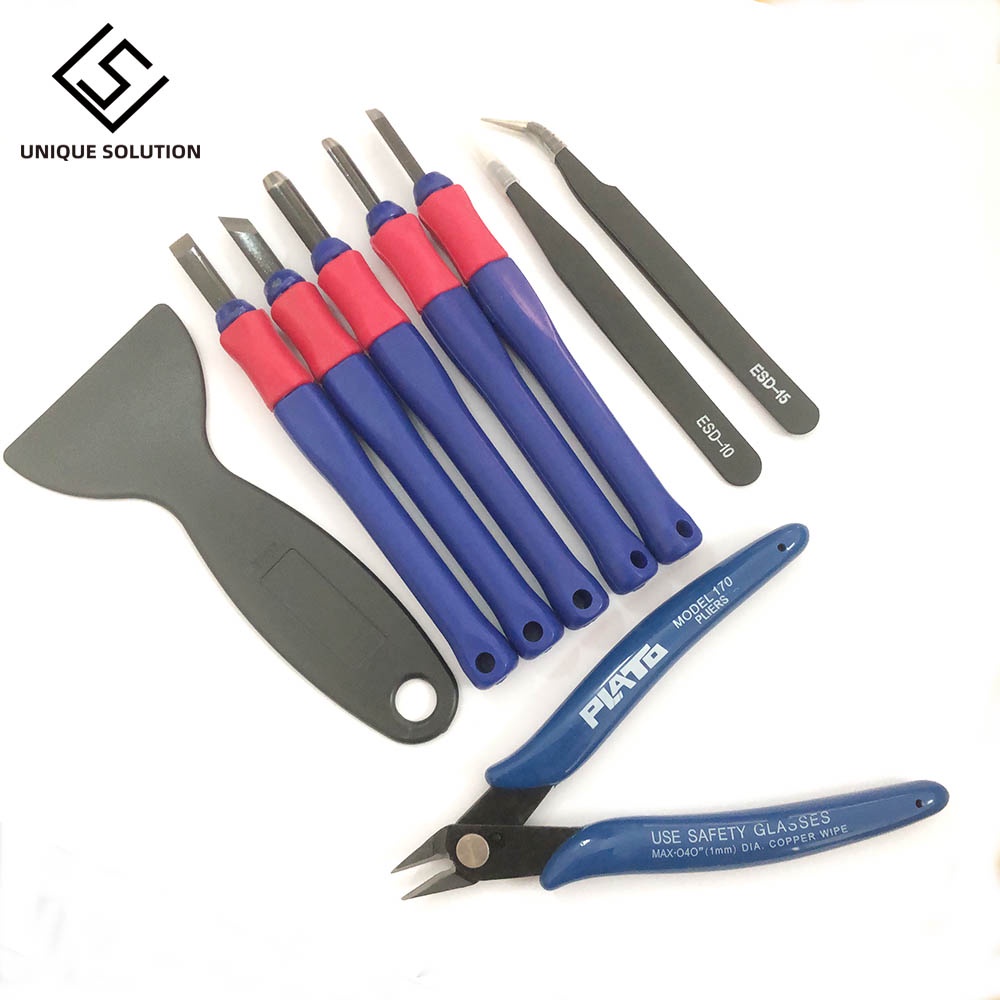 Repair Knife Tweezers Spade Clipper Tool Kit Set for 3D Printed Model
