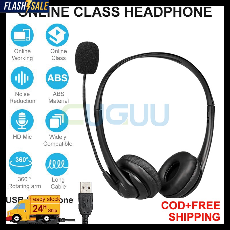 USB Headset Noise Cancelling Mute Function Call Center Headphone With Microphone For Computer Shopee Philippines