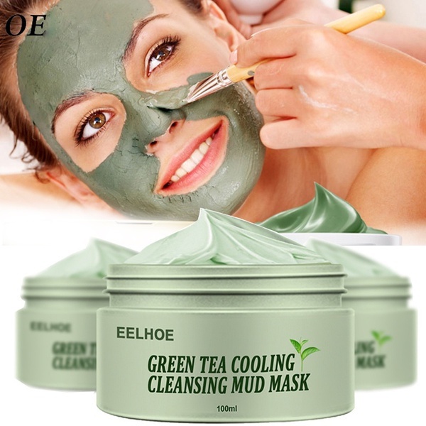 Green Tea Cooling Cleansing Mud Mask /Deep Cleansing Mask Shrink Pore Removal Blackhead