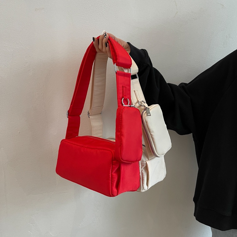 Japanese Style Canvas Bag Women Korean Simple Shoulder Bag Nylon