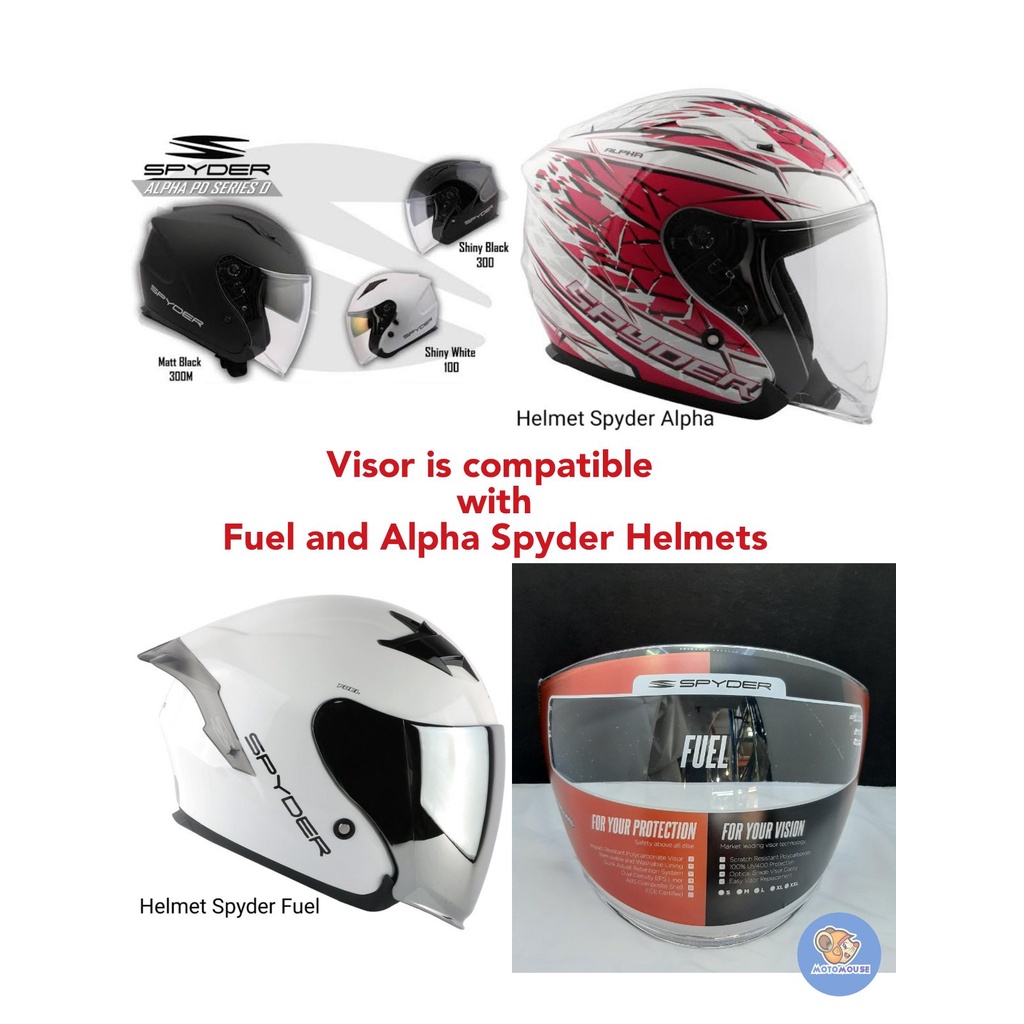 Spyder Fuel and Alpha Helmet Spare Visor Original Shopee Philippines