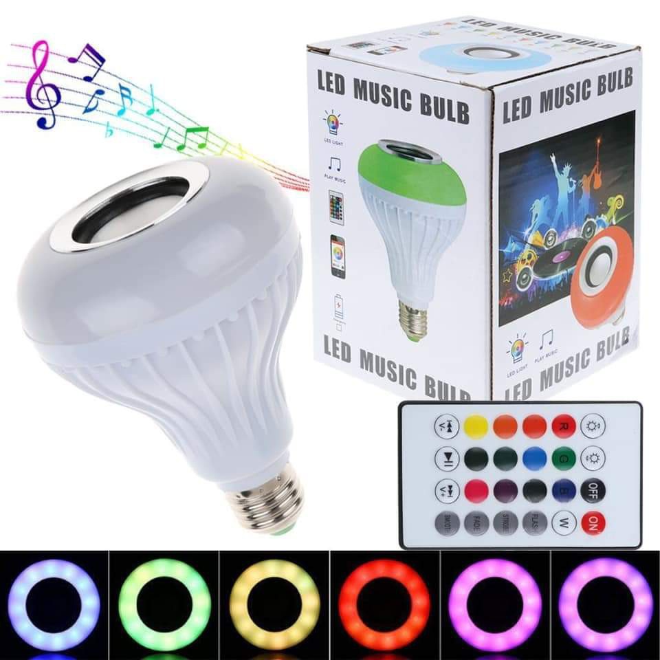 Bluetooth LED Light Bulb Speaker Music Playing Audio with Sound