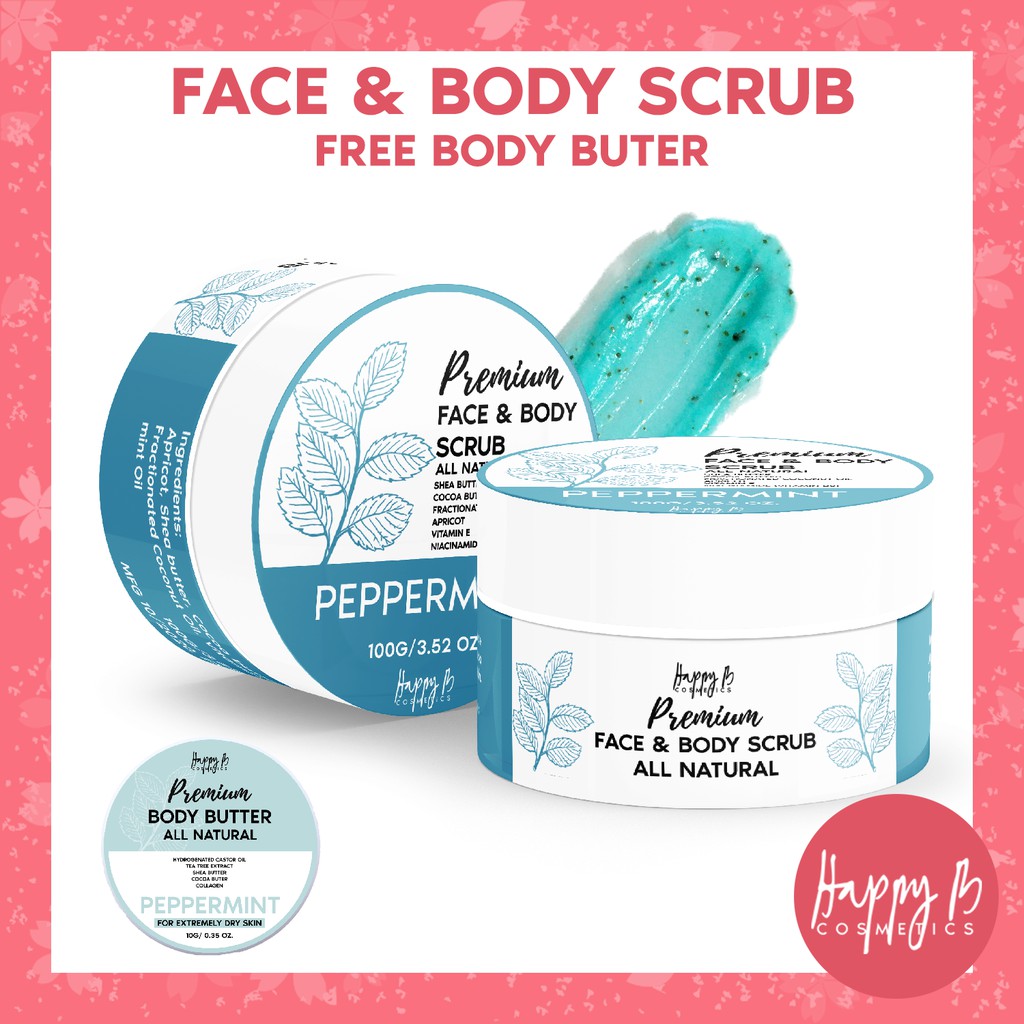 BUY 1 TAKE 1Premium Peppermint Apricot Face and Body Scrub All Natural