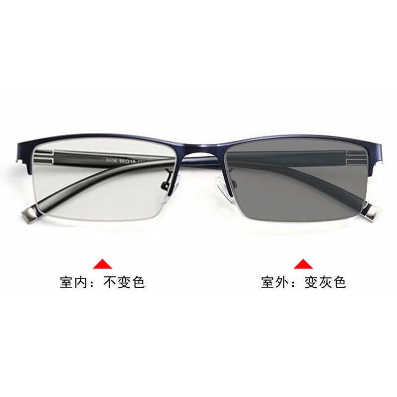 05 To 60 Photochromic Myopia Glasses Men Anti Uv400 Metal Business Nearsighted Glasses 2959