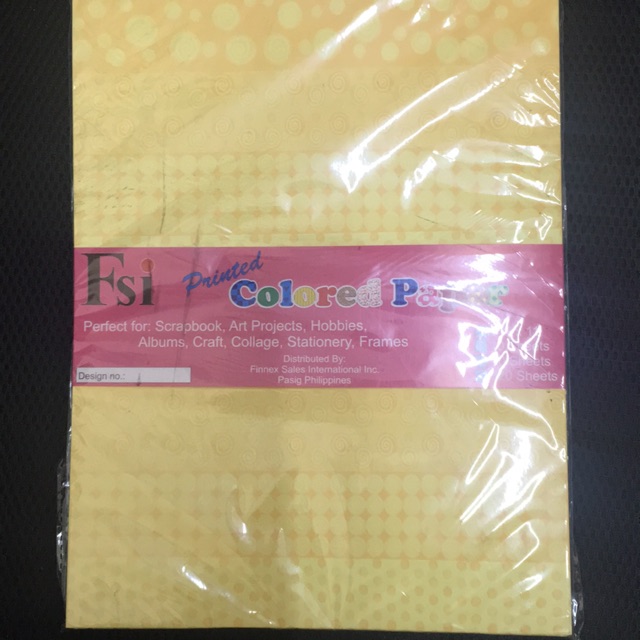 FSI Printed Colored Paper | Shopee Philippines
