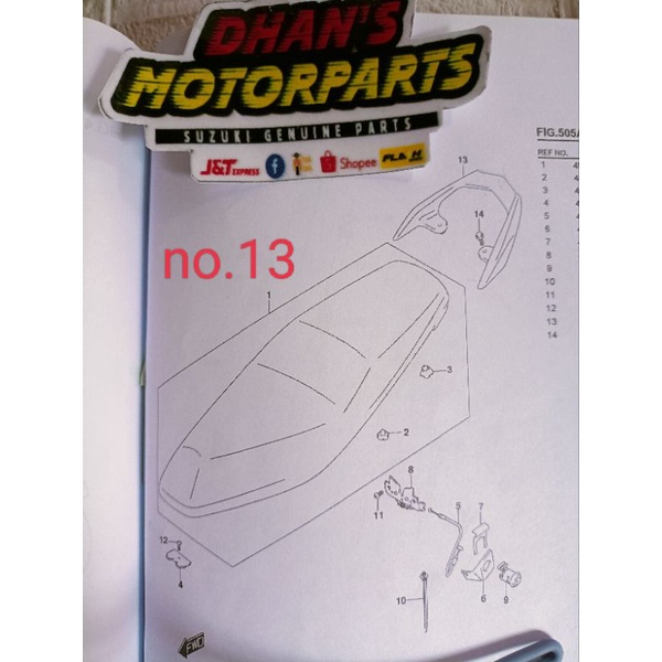 HANDLE PILLION RIDER/REAR HANDLE BAR SUZUKI SKYDRIVE SPORT 115 FI ...
