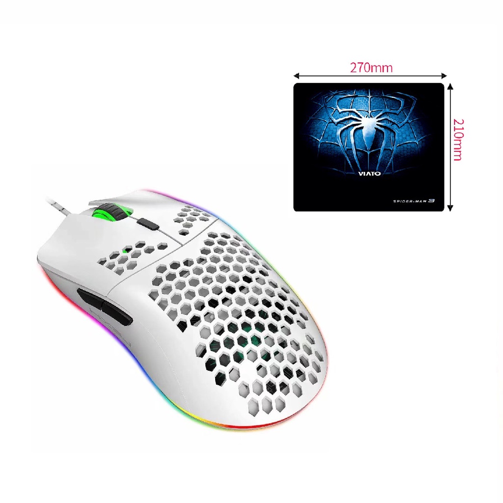 HXSJ J900 USB Wired Gaming Mouse RGB Gaming Mouse with Six Adjustable