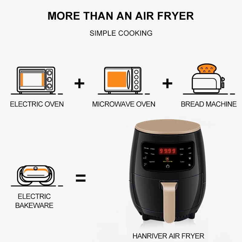 Mainit na benta HAN RIVER Air Fryer 4.5 L Fryer Without Oil 1200 Watt