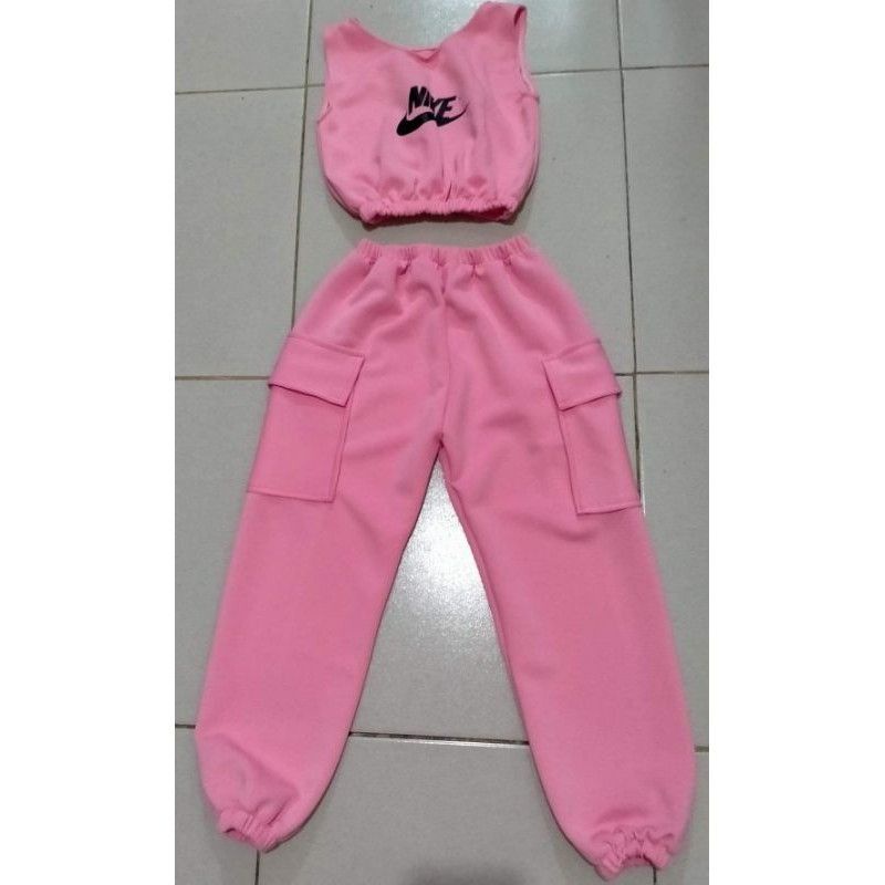 Crop Top + Cargo pants for kids | Shopee Philippines