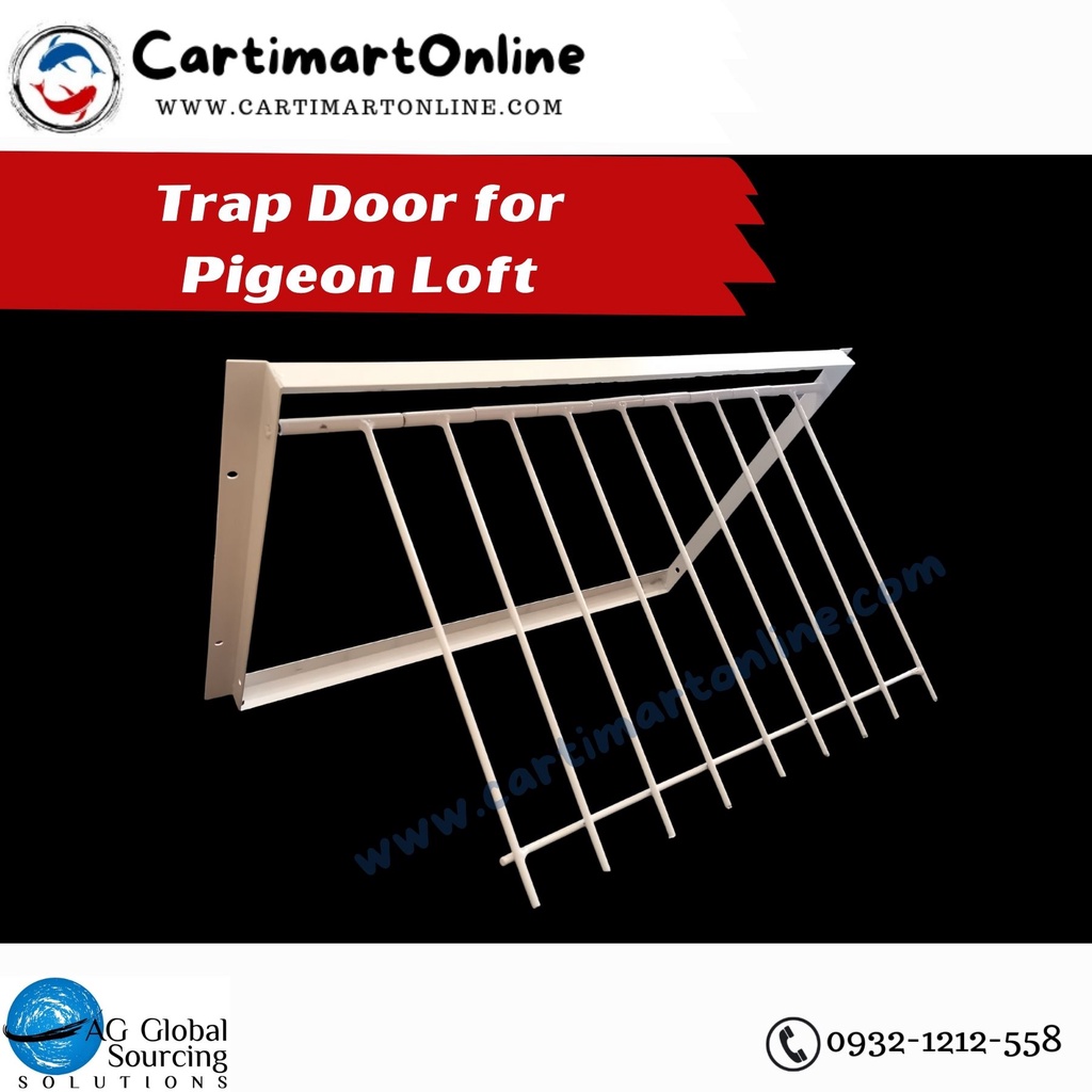 Trap Door for Pigeon Loft with Frame 40cm T-Trap 26cm Height White ...