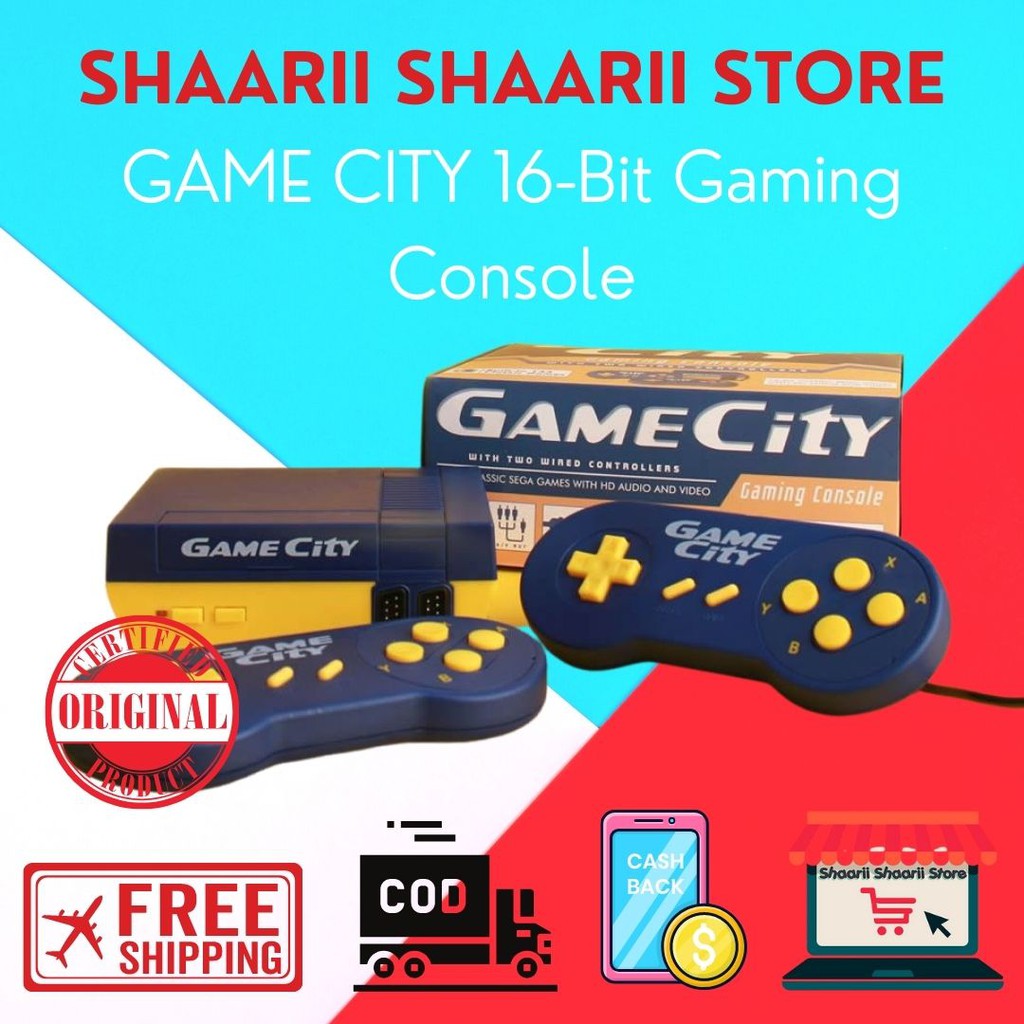 GAME CITY 16-Bit Gaming Console Built-In Games - 133 Sega Games for TV Dual  Cable Controller | Shopee Philippines