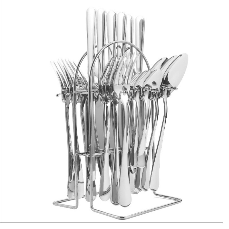 24 Piece Cutlery Set Silver Gift Box With Stainless Knife, Spoon And ...