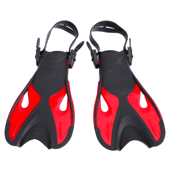 Adult swimming floating diving short flippers adjustable open heel frog ...