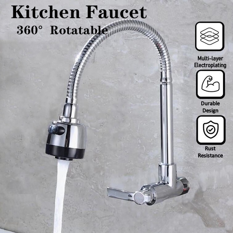 Universal Kitchen Faucets Sink Wall Mounted Stainless Steel Flexible